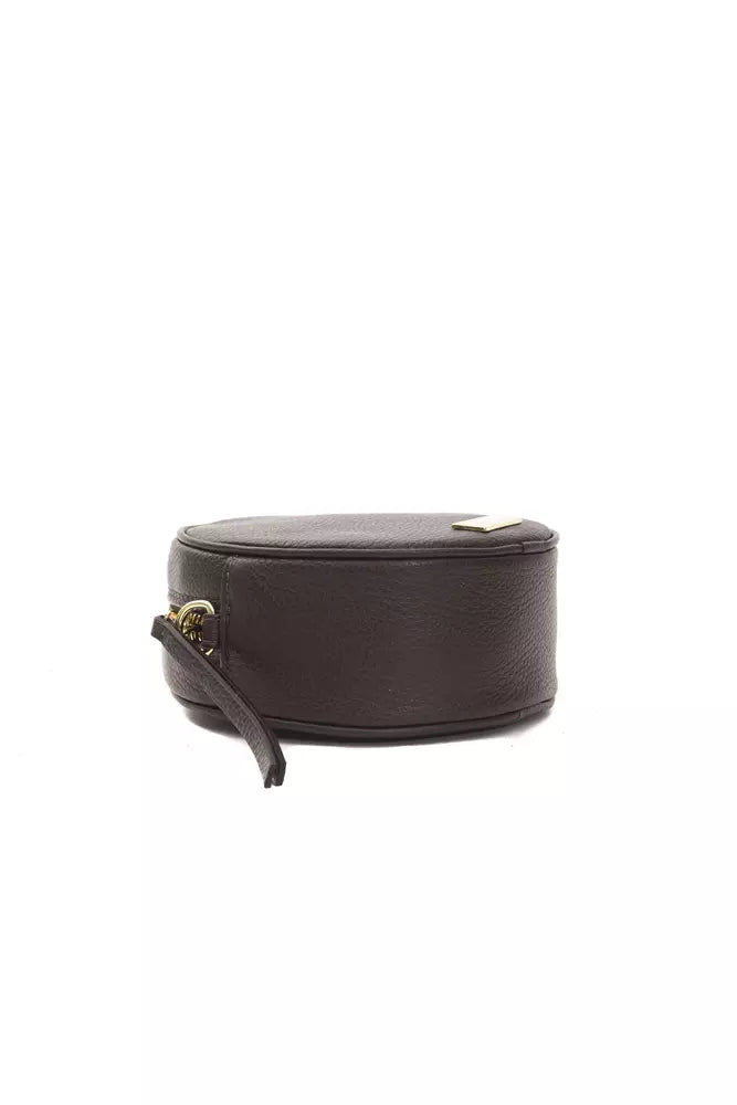 Pompei Donatella Kleine Oval Crossbody Tasche aus Leder in Braun