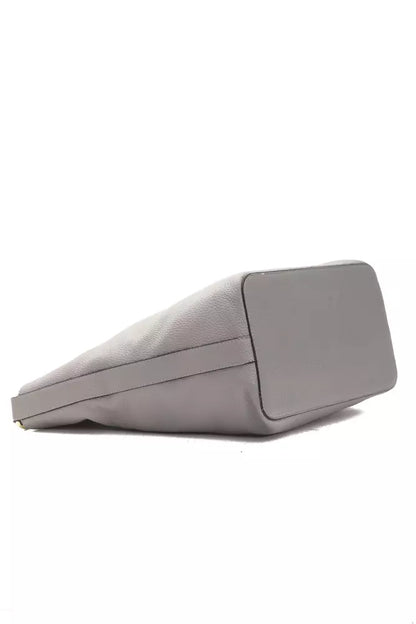 Pompei Donatella Schultertasche aus Leder in Grau