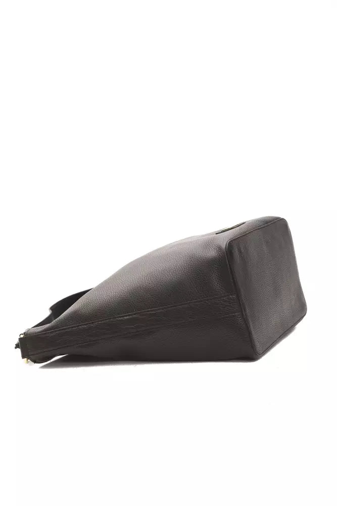 Pompei Donatella Schultertasche aus Leder in Schwarz