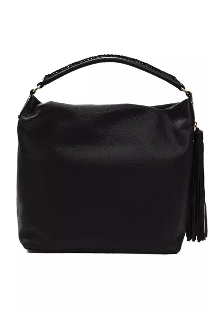 Pompei Donatella Schultertasche aus Leder in Schwarz