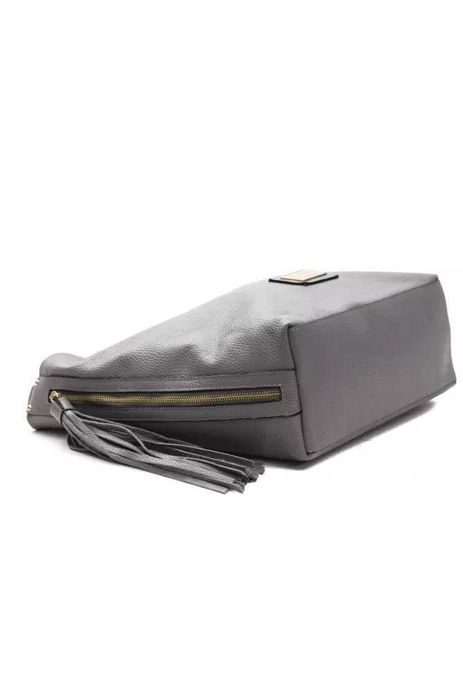 Pompei Donatella Schultertasche aus Leder in Grau
