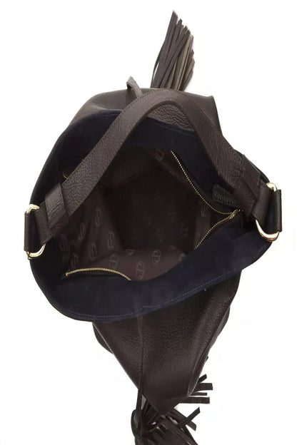 Pompei Donatella Schultertasche aus Leder in Braun