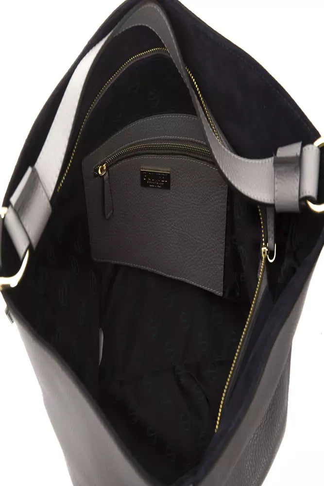 Pompei Donatella Schultertasche aus Leder in Grau