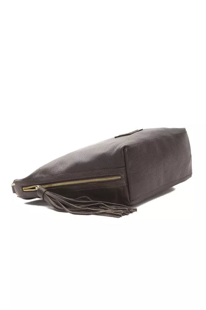 Pompei Donatella Schultertasche aus Leder in Braun