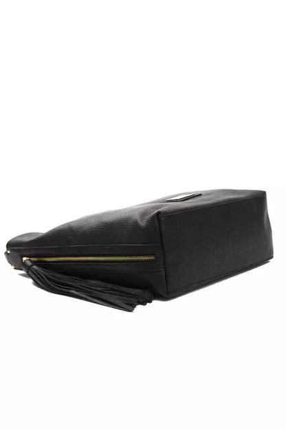 Pompei Donatella Schultertasche aus Leder in Schwarz