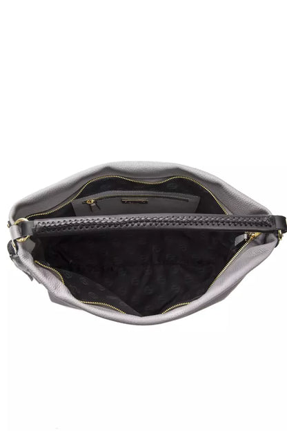Pompei Donatella Schultertasche aus Leder in Grau
