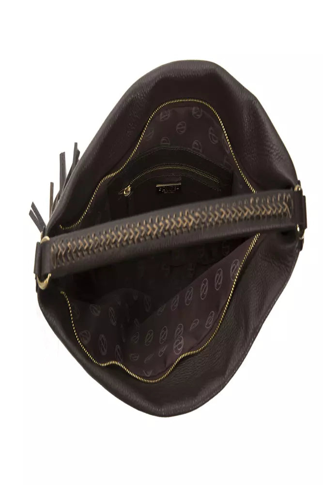 Pompei Donatella Schultertasche aus Leder in Braun