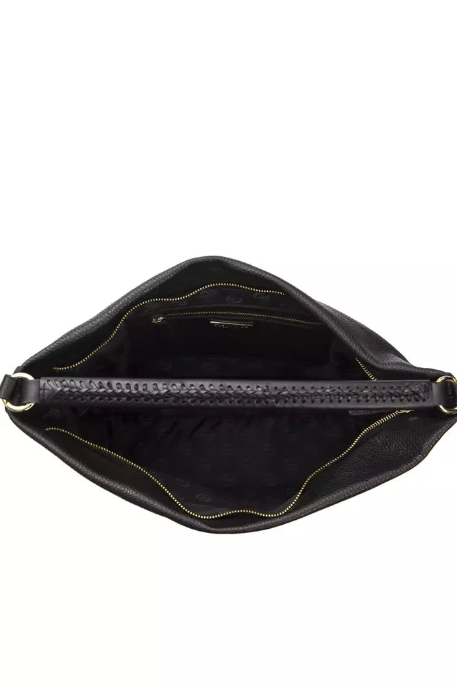 Pompei Donatella Schultertasche aus Leder in Schwarz