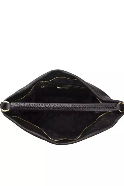 Pompei Donatella Schultertasche aus Leder in Schwarz