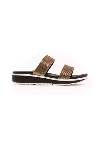 Péché Originel Low-Sandaletten in Beige mit Strass