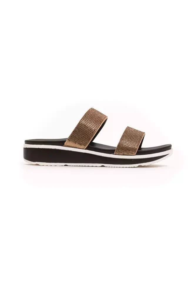Péché Originel Low-Sandaletten in Beige mit Strass