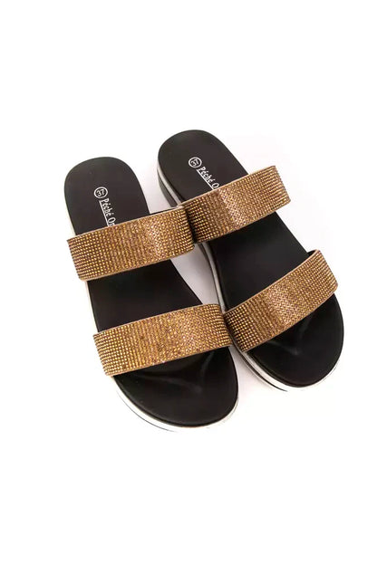 Péché Originel Low-Sandaletten in Beige mit Strass