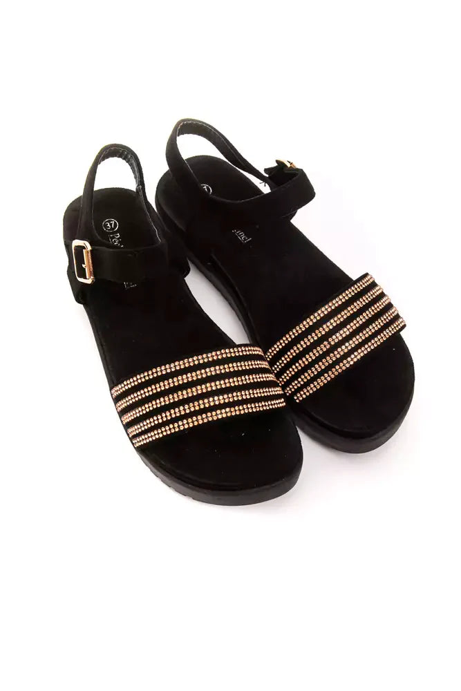 Péché Originel Low Sandaletten in Gold mit Strass