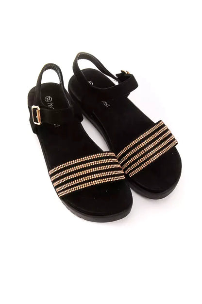 Péché Originel Low Sandaletten in Gold mit Strass