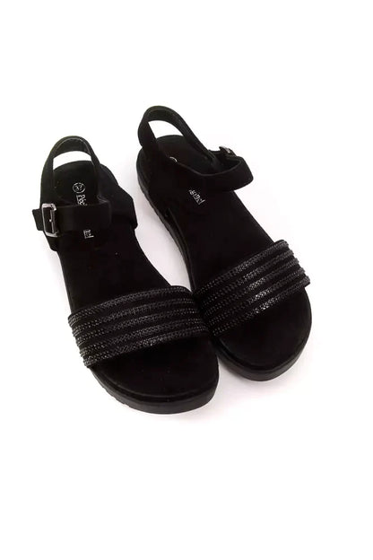 Péché Originel Low-Sandaletten in Schwarz mit Strass