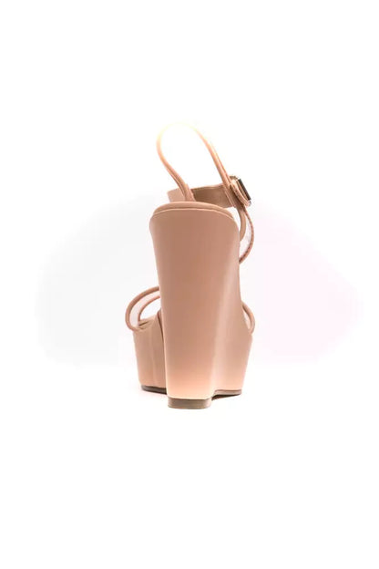 Péché Originel Plateau-Wedges in Beige mit transparentem Riemen