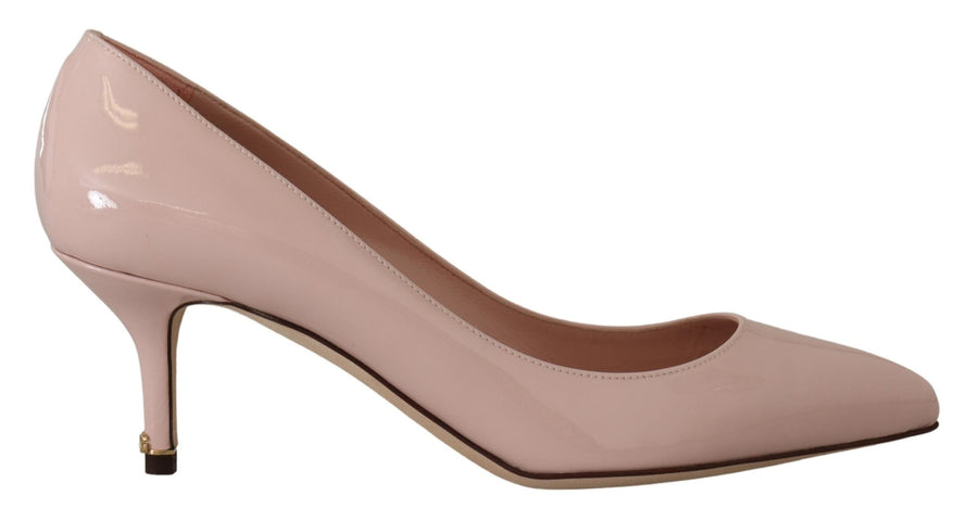 Dolce & Gabbana Damen Kitten Heels Pumps aus pinkem Lackleder