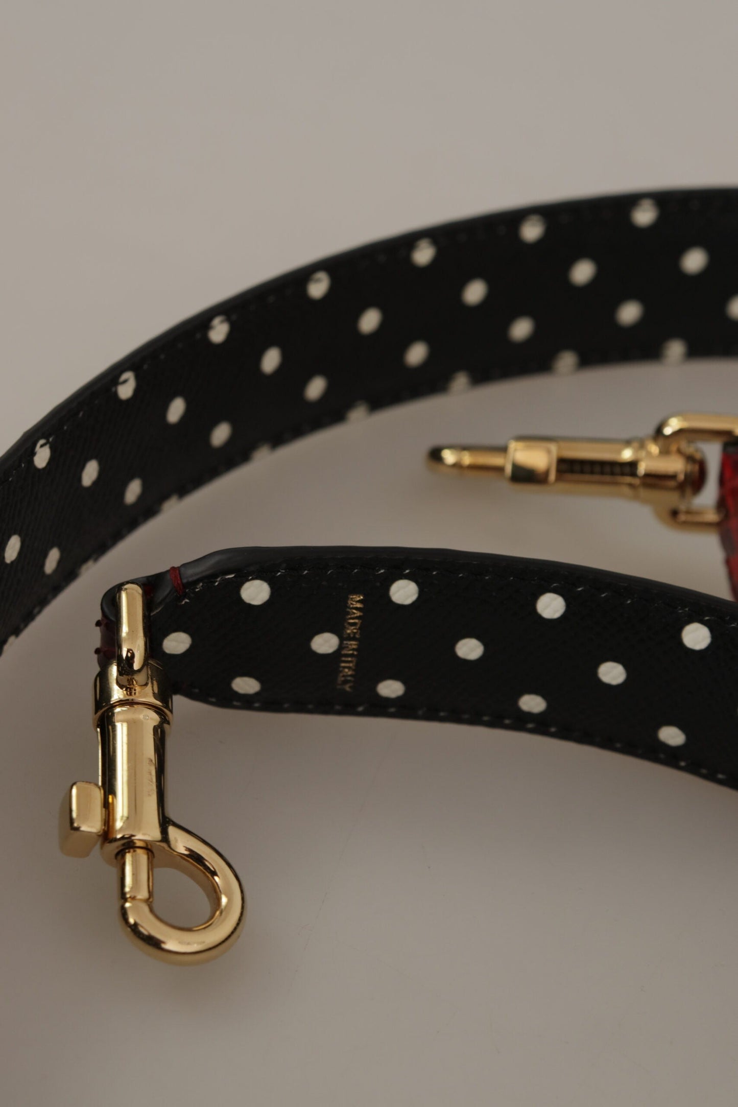 Dolce & Gabbana Wendbarer Schulterriemen aus Pythonleder in Rot mit Kristallen