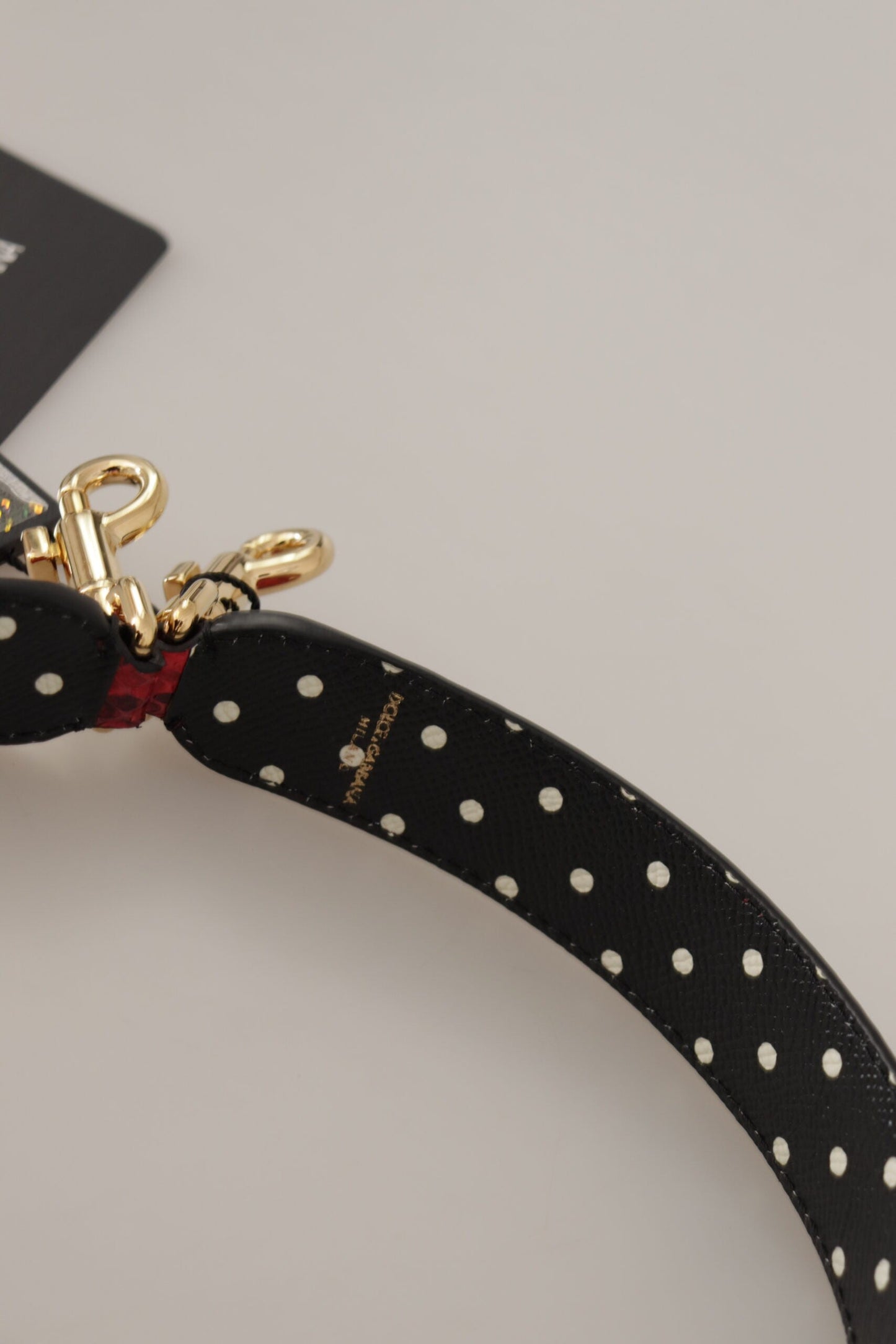 Dolce & Gabbana Schulterriemen aus Pythonleder in Rot mit goldfarbenen Details