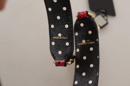 Dolce & Gabbana Schulterriemen aus Pythonleder in Rot mit goldfarbenen Details