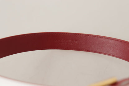 Dolce & Gabbana Gürtel aus Leder in Weiß mit Logo-Schließe