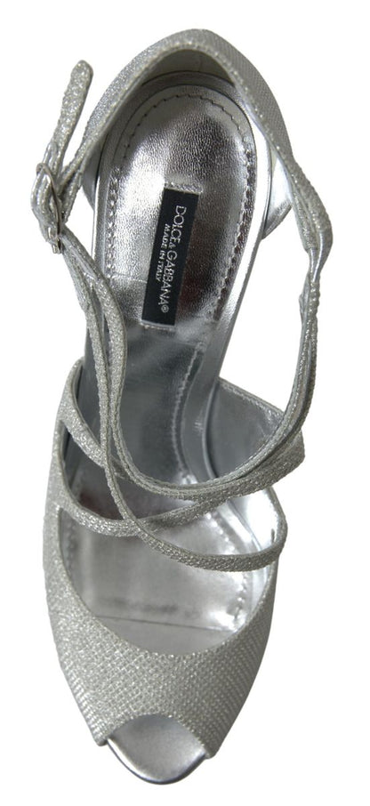 Dolce & Gabbana Sandaletten Pumps mit Schimmer-Effekt in Silber