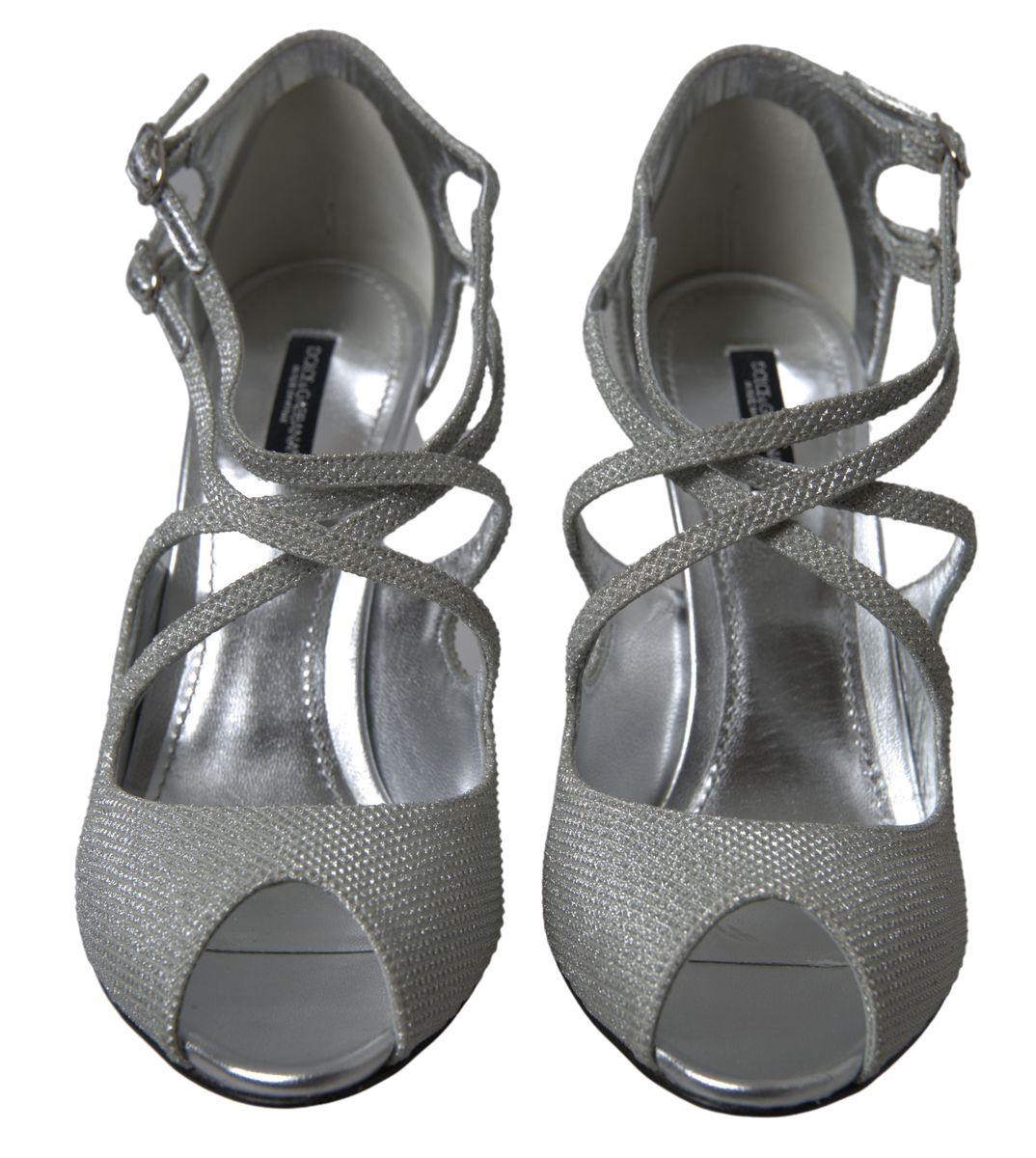 Dolce & Gabbana Sandaletten Pumps mit Schimmer-Effekt in Silber