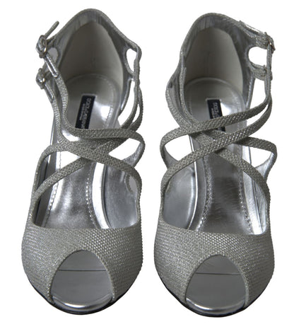 Dolce & Gabbana Sandaletten Pumps mit Schimmer-Effekt in Silber