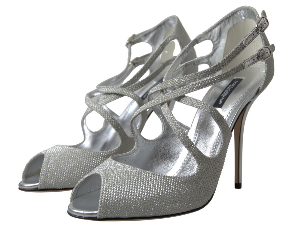 Dolce & Gabbana Sandaletten Pumps mit Schimmer-Effekt in Silber
