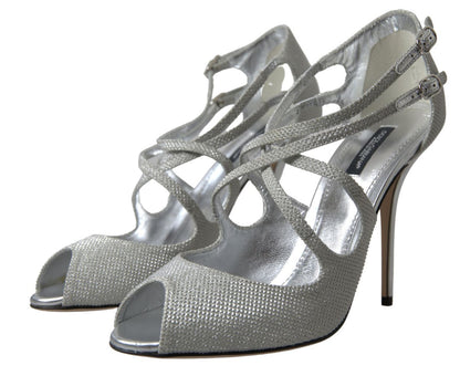 Dolce & Gabbana Sandaletten Pumps mit Schimmer-Effekt in Silber