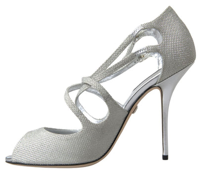 Dolce & Gabbana Sandaletten Pumps mit Schimmer-Effekt in Silber