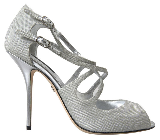 Dolce & Gabbana Sandaletten Pumps mit Schimmer-Effekt in Silber