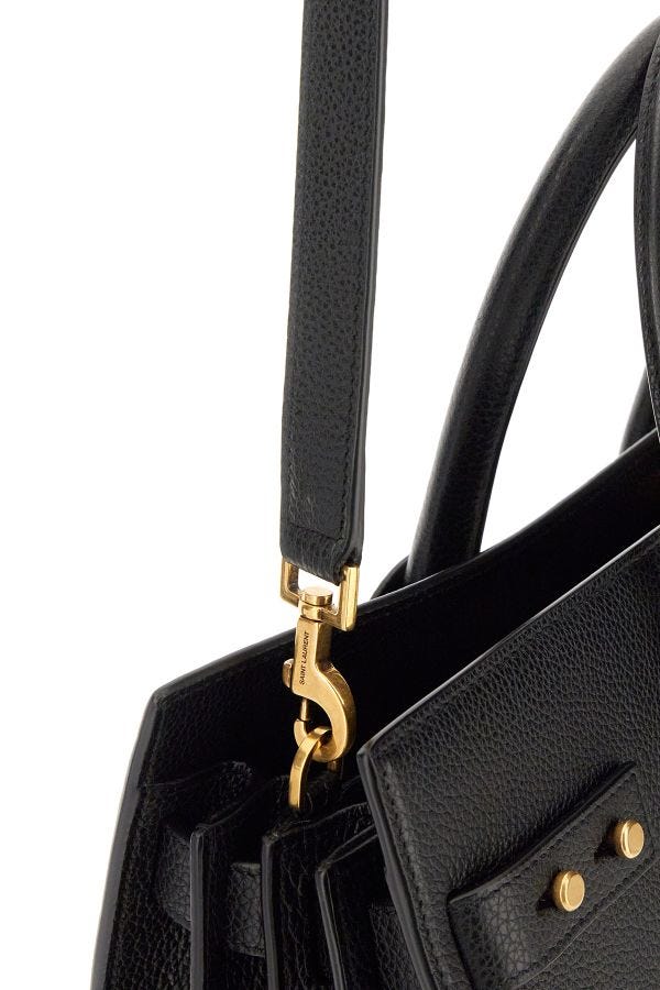 Damen Handtasche Saint Laurent Sac de Jour aus schwarzem Kalbsleder