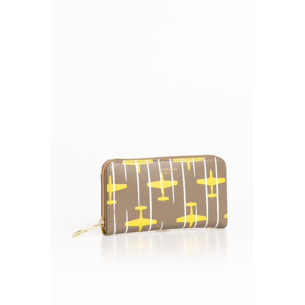 Trussardi Damen Leder Geldbörse Beige
