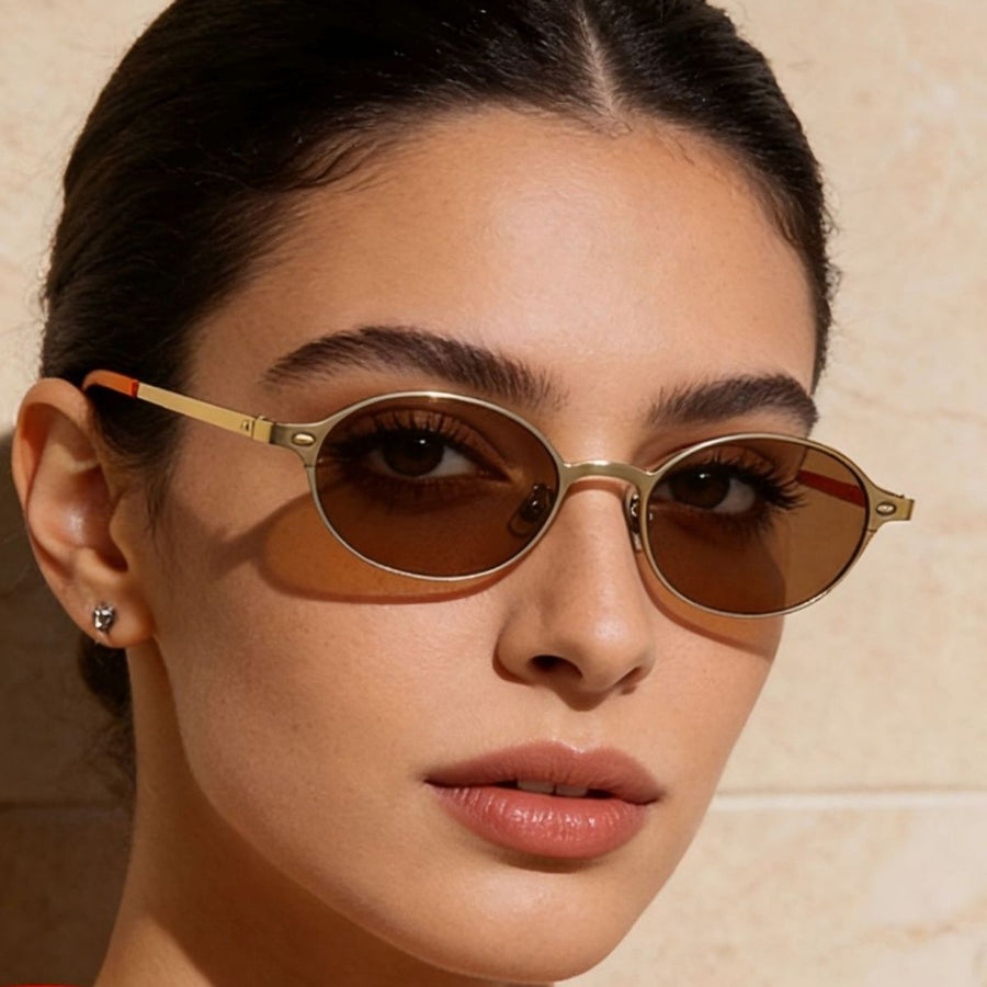 Damen Sonnenbrille Oval Vintage mit UV400