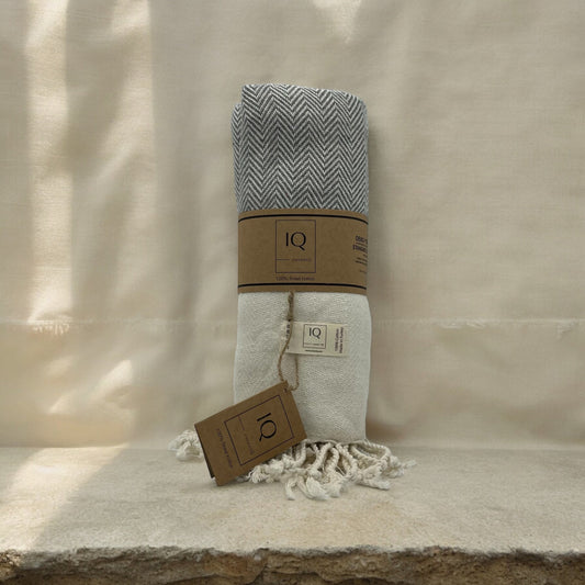 Hamamtuch | Saunatuch | Strandtuch | Venezuela | Grau | 170x95 cm