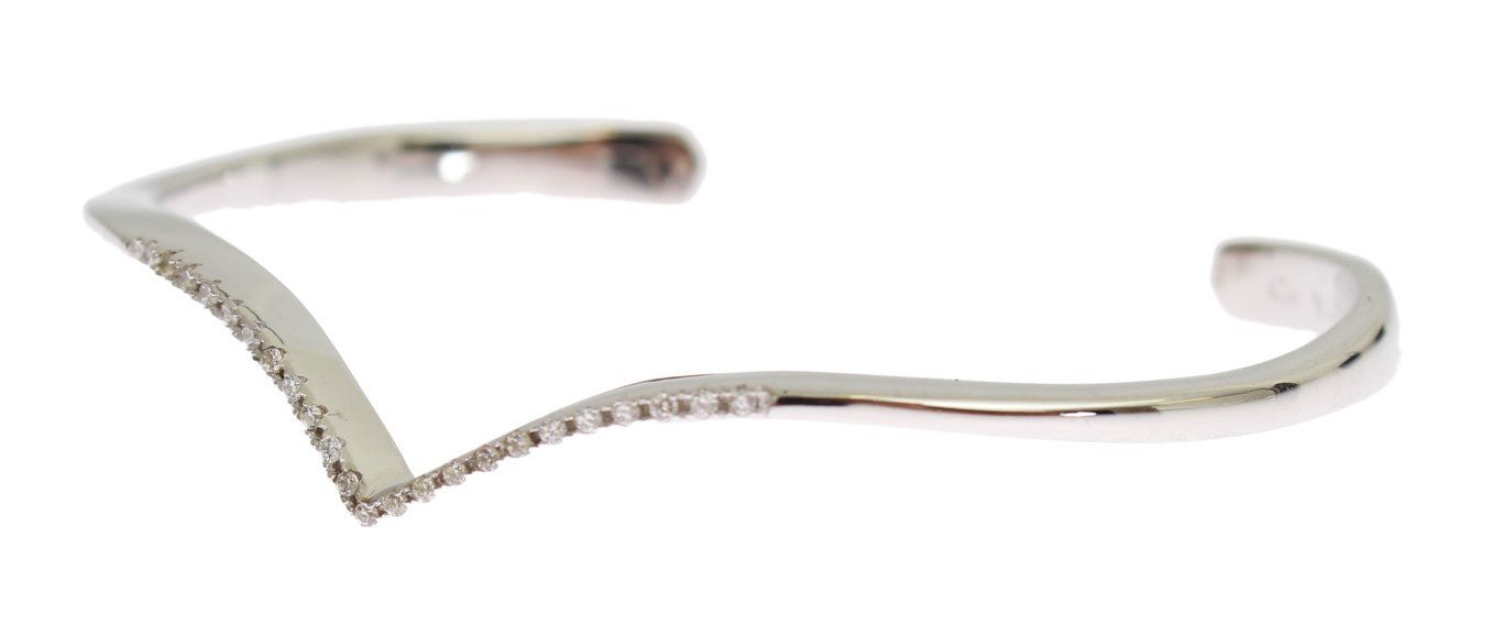 Nialaya Damen Armreif aus Sterlingsilber in Silber mit klaren CZ-Kristallen