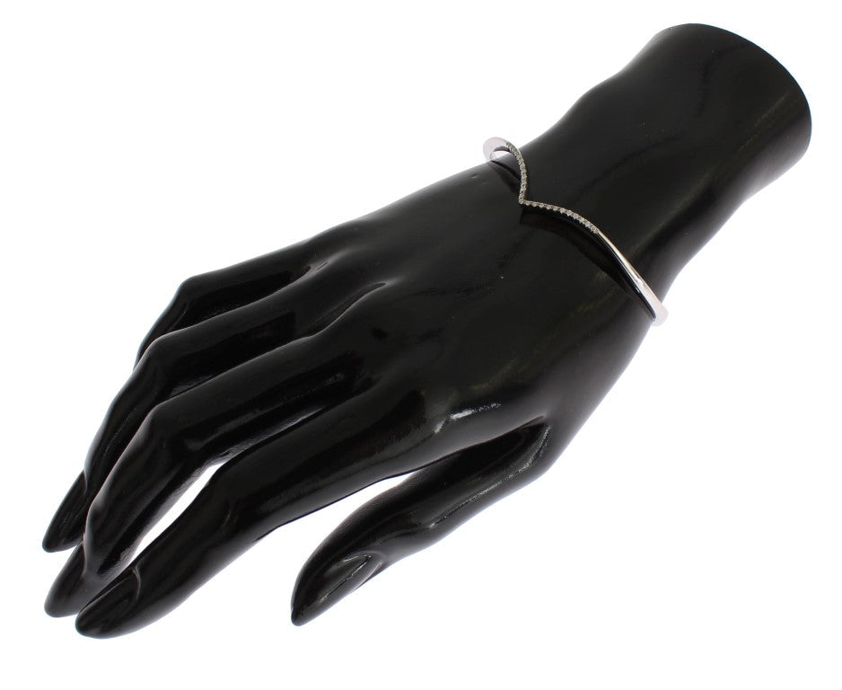 Nialaya Damen Armreif aus Sterlingsilber in Silber mit klaren CZ-Kristallen