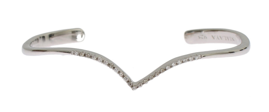 Nialaya Damen Armreif aus Sterlingsilber in Silber mit klaren CZ-Kristallen