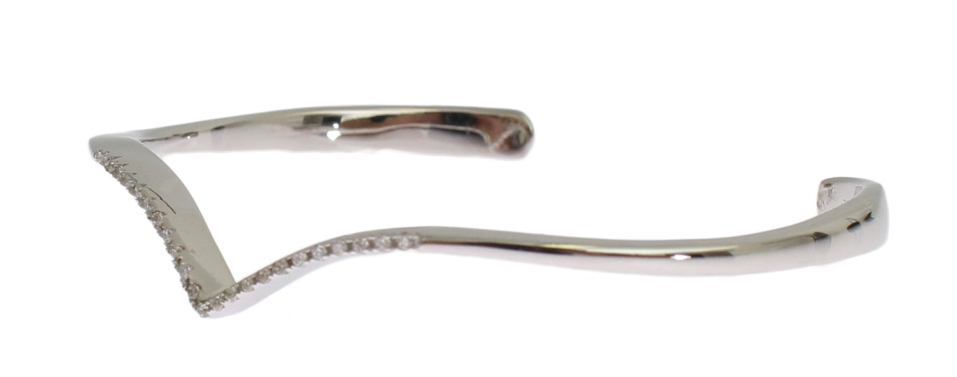 Nialaya Damen Armreif aus Sterlingsilber in Silber mit klaren CZ-Kristallen