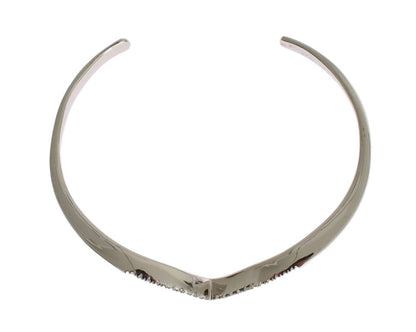 Nialaya Damen Armreif aus Sterlingsilber in Silber mit klaren CZ-Kristallen