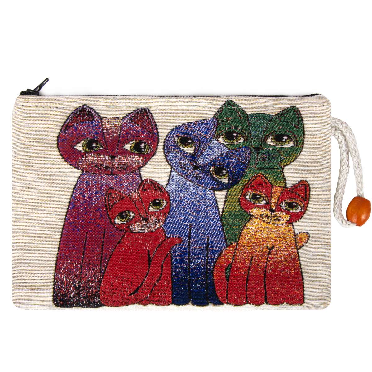 Geldtasche mit Katzenmotiv 3 - 21 x 15cm