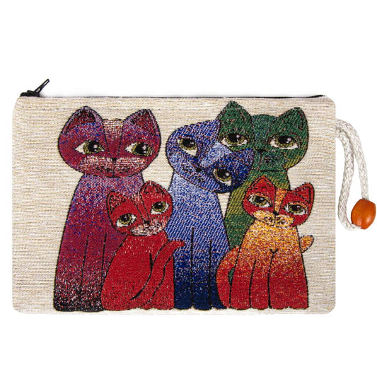 Geldtasche mit Katzenmotiv 3 - 21 x 15cm