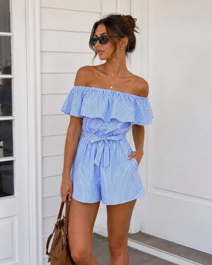 One-Shoulder Damen Jumpsuit mit Volant