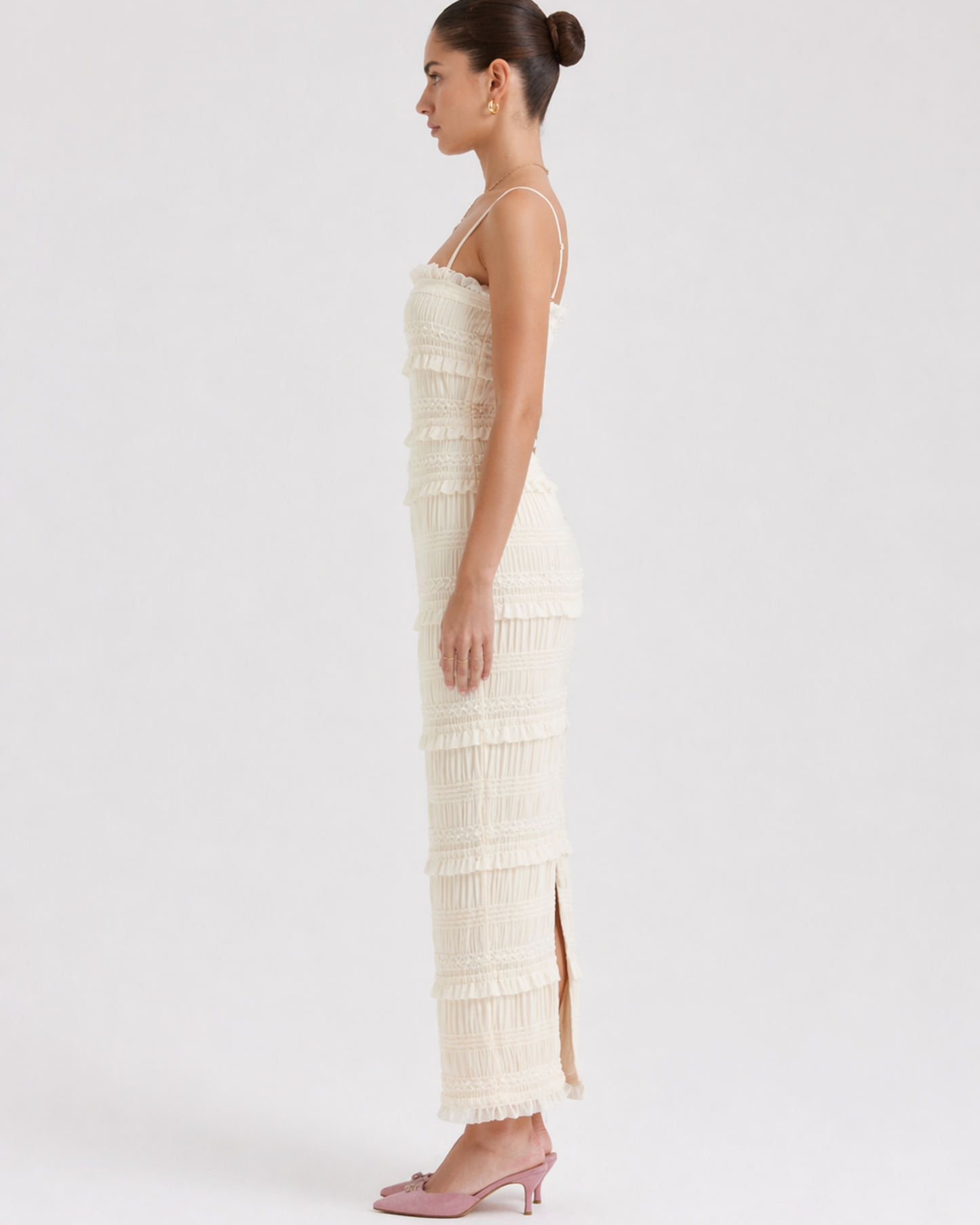 Damen Maxikleid mit Trägern, Figurbetontes Sommerkleid