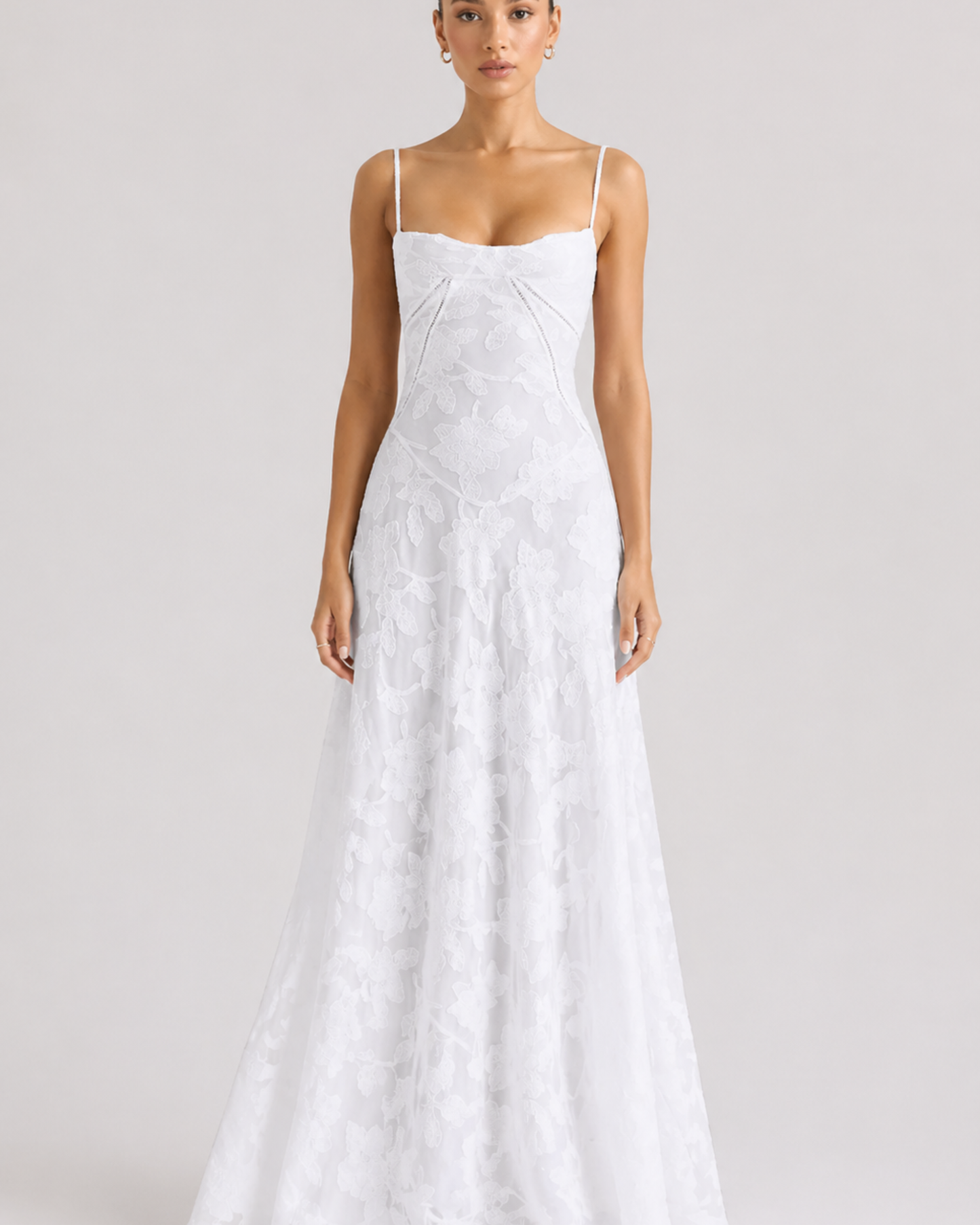 Spitzen Maxikleid mit Spaghettiträgern