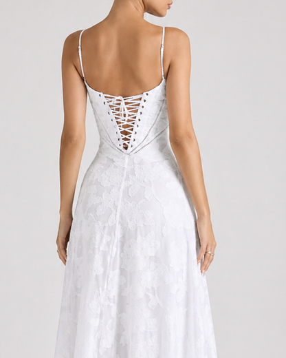 Spitzen Maxikleid mit Spaghettiträgern