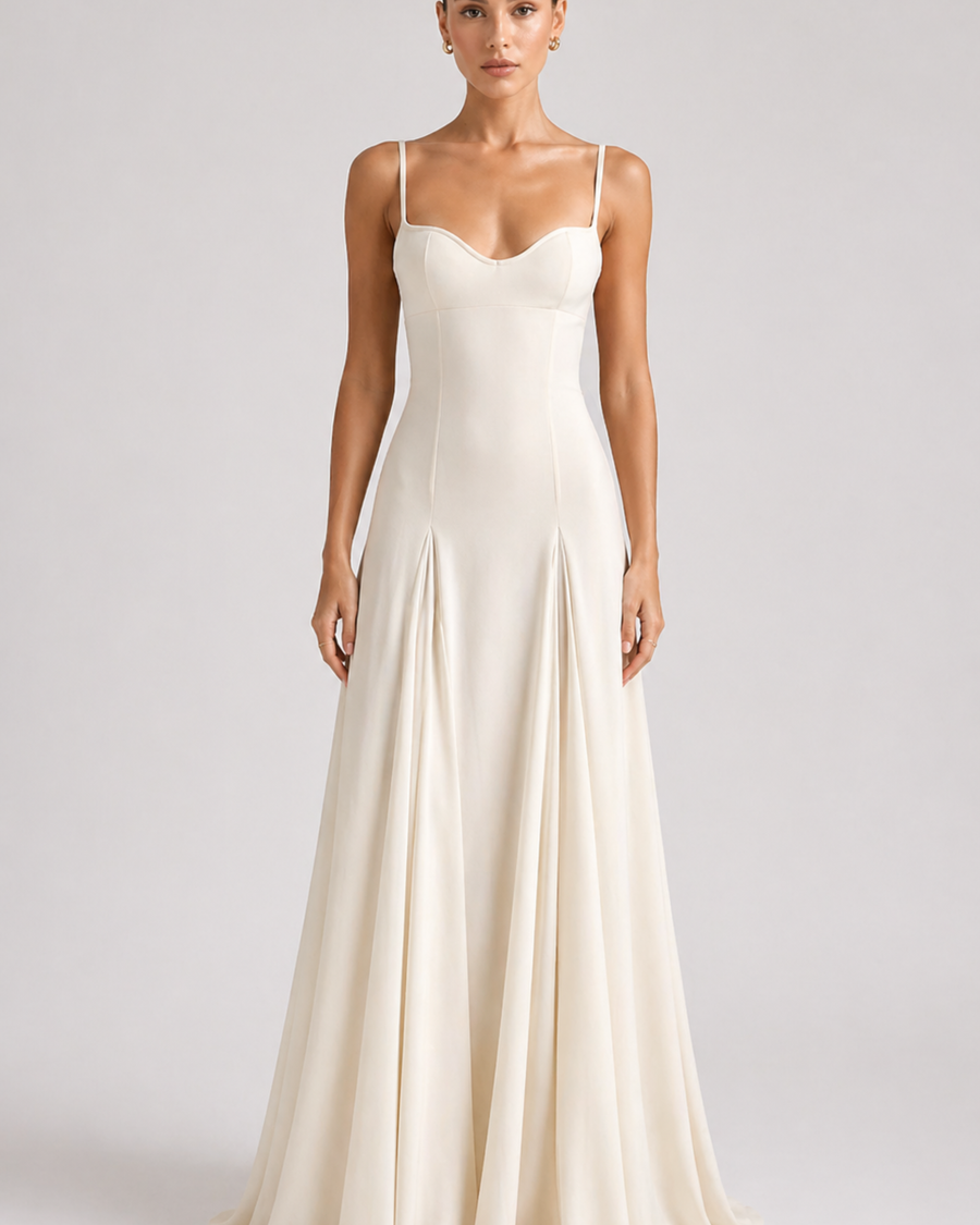 Fließendes Maxikleid mit Spaghettiträgern