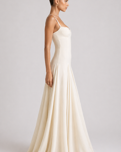 Fließendes Maxikleid mit Spaghettiträgern