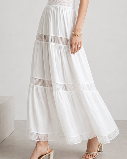 Freizeit Maxikleid mit V-Ausschnitt und Volants